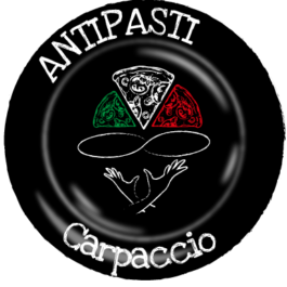 Carpaccio A,G – Rindfilet dünn geschnitten und fein mariniert mit Parmesan, Rucola und Pizzabrot